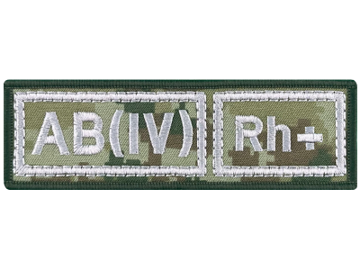 Полоска группа крови ПС AB(IV) Rh+ на цифре тактика.